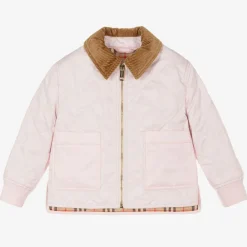 Burberry Coats & Jackets*Girls Pink Diamond Quilted Jacket