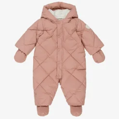 Bonpoint Snowwear*Girls Pink Down Padded Snowsuit