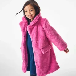 Joyday Coats & Jackets*Girls Pink Faux Fur Coat