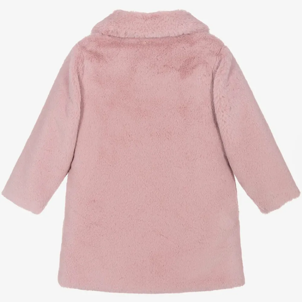 Paz Rodríguez Coats & Jackets*Girls Pink Faux Fur Coat