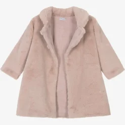 Mebi Coats & Jackets*Girls Pink Faux Fur Coat
