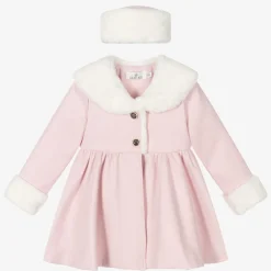 Beau KiD Coats & Jackets*Girls Pink Faux Fur Coat & Hat