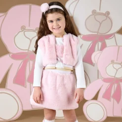A Dee Coats & Jackets*Girls Pink Faux Fur Gilet