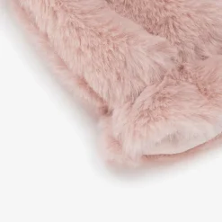 Il Gufo Gloves & Mittens*Girls Pink Faux Fur Mittens