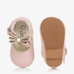 Sevva Bar Shoes*Girls Pink Faux Leather Bow Shoes