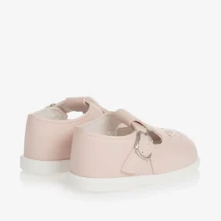 Early Days Bar Shoes*Girls Pink Faux Leather T-Bar Shoes