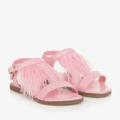 Age of Innocence Sandals|Sandals*Girls Pink Feather Sandals