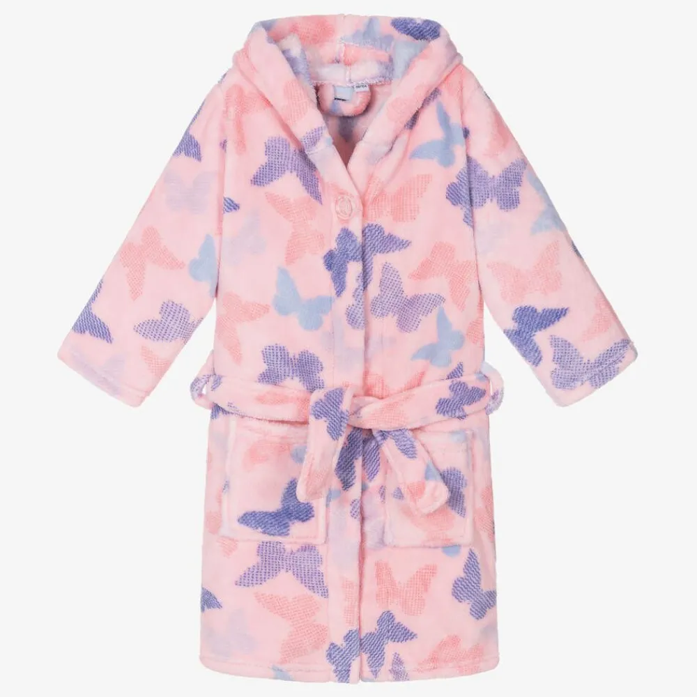 Playshoes Towels & Robes*Girls Pink Fleece Dressing Gown