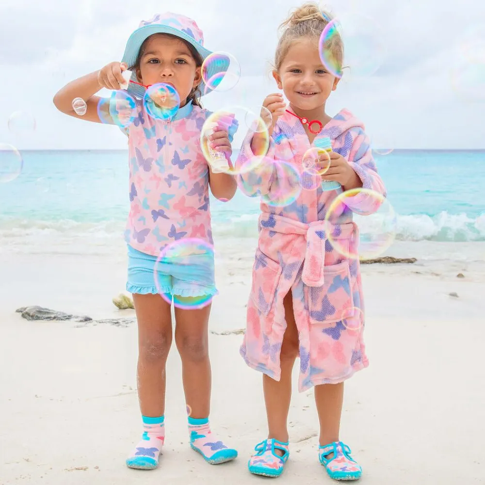 Playshoes Towels & Robes*Girls Pink Fleece Dressing Gown