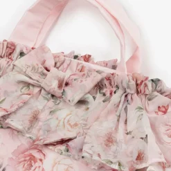 Patachou Bags*Girls Pink Floral Chiffon Handbag (27cm)