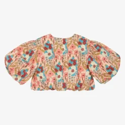 The Middle Daughter Tops*Girls Pink Floral Cotton Blouse