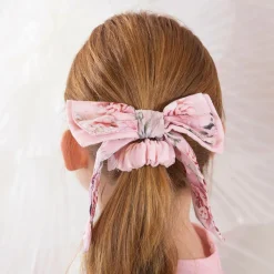 Patachou Hair Accessories*Girls Pink Floral Hair Bow Elastic