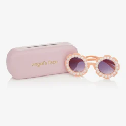 Angels Face Clothing Accessories*Girls Pink Floral Pearl Sunglasses