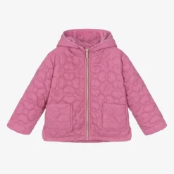 Mayoral Coats & Jackets*Girls Pink Floral Quilted Jacket