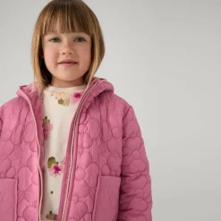 Mayoral Coats & Jackets*Girls Pink Floral Quilted Jacket