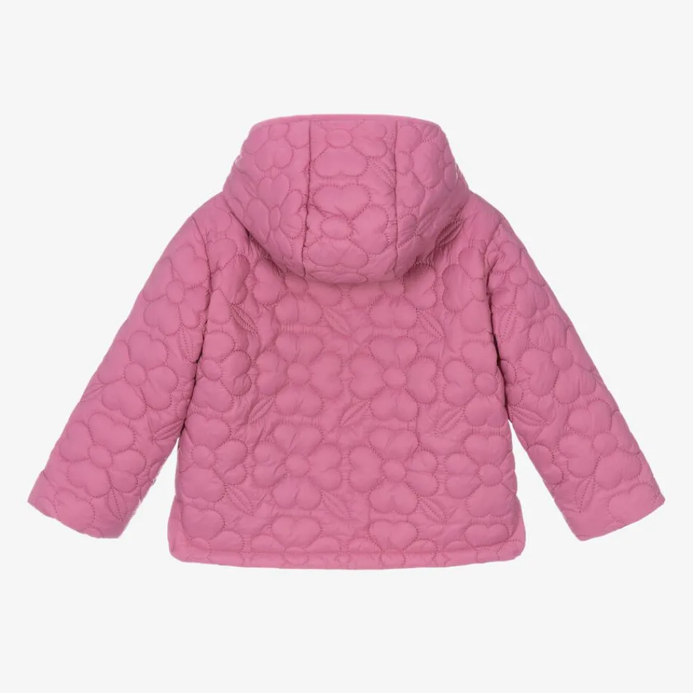 Mayoral Coats & Jackets*Girls Pink Floral Quilted Jacket