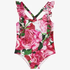 Dolce amp; Gabbana Swimwear*Girls Pink Floral Swimsuit