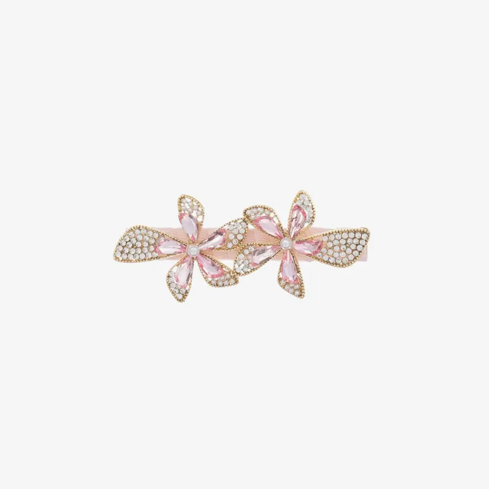 David Charles Hair Accessories*Girls Pink Flower Hair Clip (8cm)