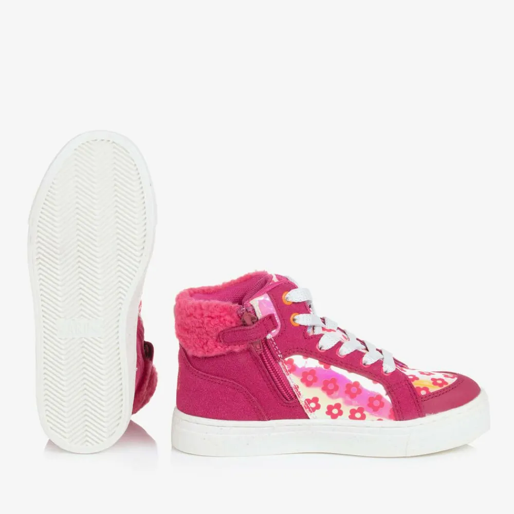 Agatha Ruiz de la Prada Trainers|Trainers*Girls Pink Flower Print High-Top Trainers