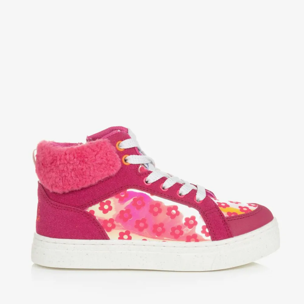 Agatha Ruiz de la Prada Trainers|Trainers*Girls Pink Flower Print High-Top Trainers