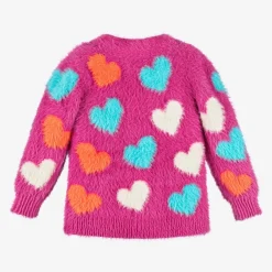 Hatley Tops*Girls Pink Fluffy Heart Cardigan