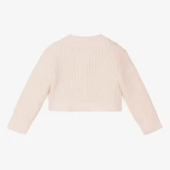 Carrément Beau Tops*Girls Pink Fluffy Knit Cardigan