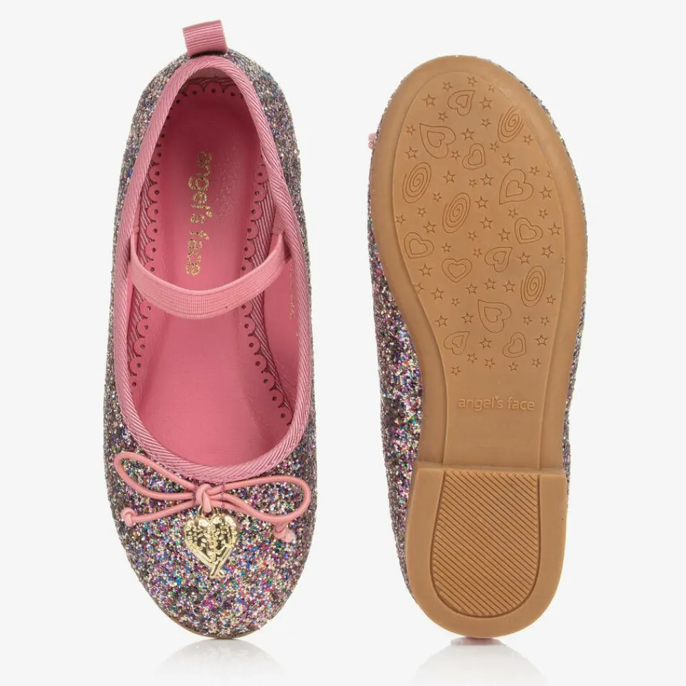 Angels Face Pumps & Ballerinas|Pumps & Ballerinas*Girls Pink Glittery Ballerina Shoes TeaRose