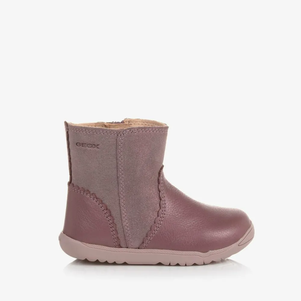 Geox Boots|Boots*Girls Pink Glittery Leather Boots