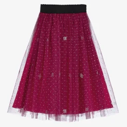 Dolce amp; Gabbana Skirts*Girls Pink Glittery Tulle & Silk Skirt