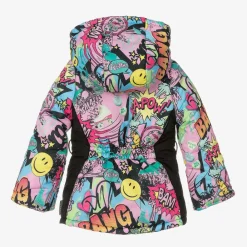 Pilguni Snowwear*Girls Pink Graffiti Print Ski Jacket