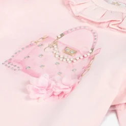 Caramelo Kids Dresses*Girls Pink Handbag Sweatshirt Dress