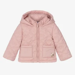 Mayoral Coats & Jackets*Girls Pink Hearts Quilted Jacket