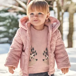 Mayoral Coats & Jackets*Girls Pink Hearts Quilted Jacket