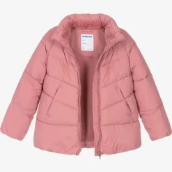 Mayoral Coats & Jackets*Girls Pink Hooded Puffer Coat