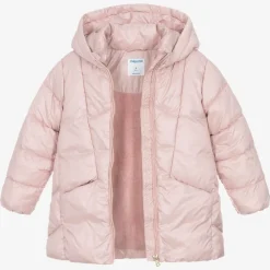 Mayoral Coats & Jackets*Girls Pink Hooded Puffer Coat