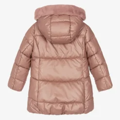 Mayoral Coats & Jackets*Girls Pink Hooded Puffer Coat