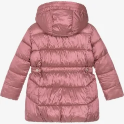 Mayoral Coats & Jackets*Girls Pink Hooded Puffer Coat