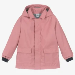 Petit Bateau Coats & Jackets*Girls Pink Hooded Raincoat