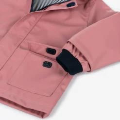 Petit Bateau Coats & Jackets*Girls Pink Hooded Raincoat