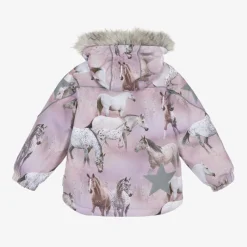 Molo Snowwear*Girls Pink Horse Padded Ski Jacket