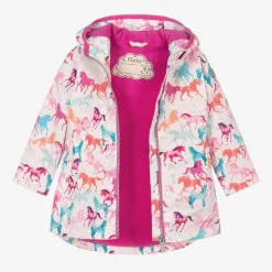 Hatley Coats & Jackets*Girls Pink Horse Print Raincoat