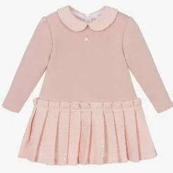 Patachou Dresses*Girls Pink Jersey & Tweed Dress