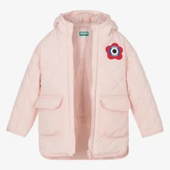 KENZO KIDS Coats & Jackets*Girls Pink K Flower Quilted Coat