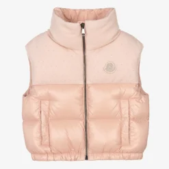 Moncler Enfant Coats & Jackets*Girls Pink Knit & Down Padded Suzan Gilet