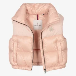 Moncler Enfant Coats & Jackets*Girls Pink Knit & Down Padded Suzan Gilet
