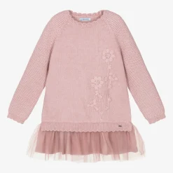 Mayoral Dresses*Girls Pink Knitted Dress