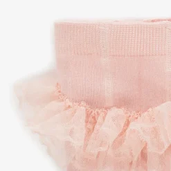 Mayoral Newborn Tights|Tights*Girls Pink Lace Frill Tights