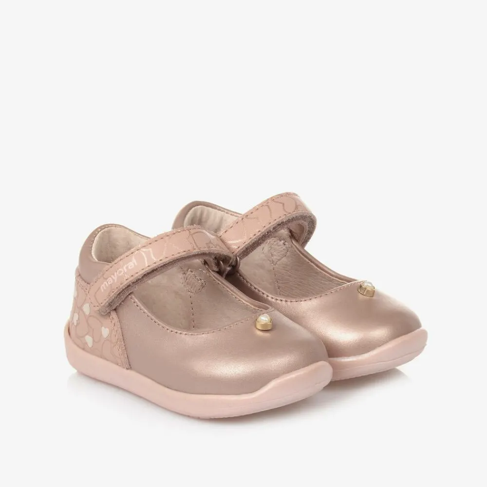 Mayoral First Walkers|First Walkers*Girls Pink Leather First Walker Shoes