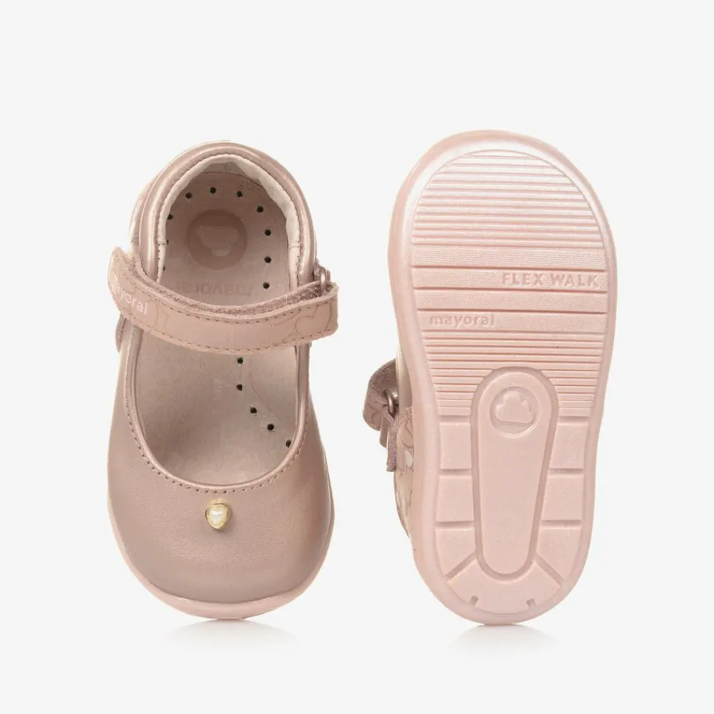 Mayoral First Walkers|First Walkers*Girls Pink Leather First Walker Shoes