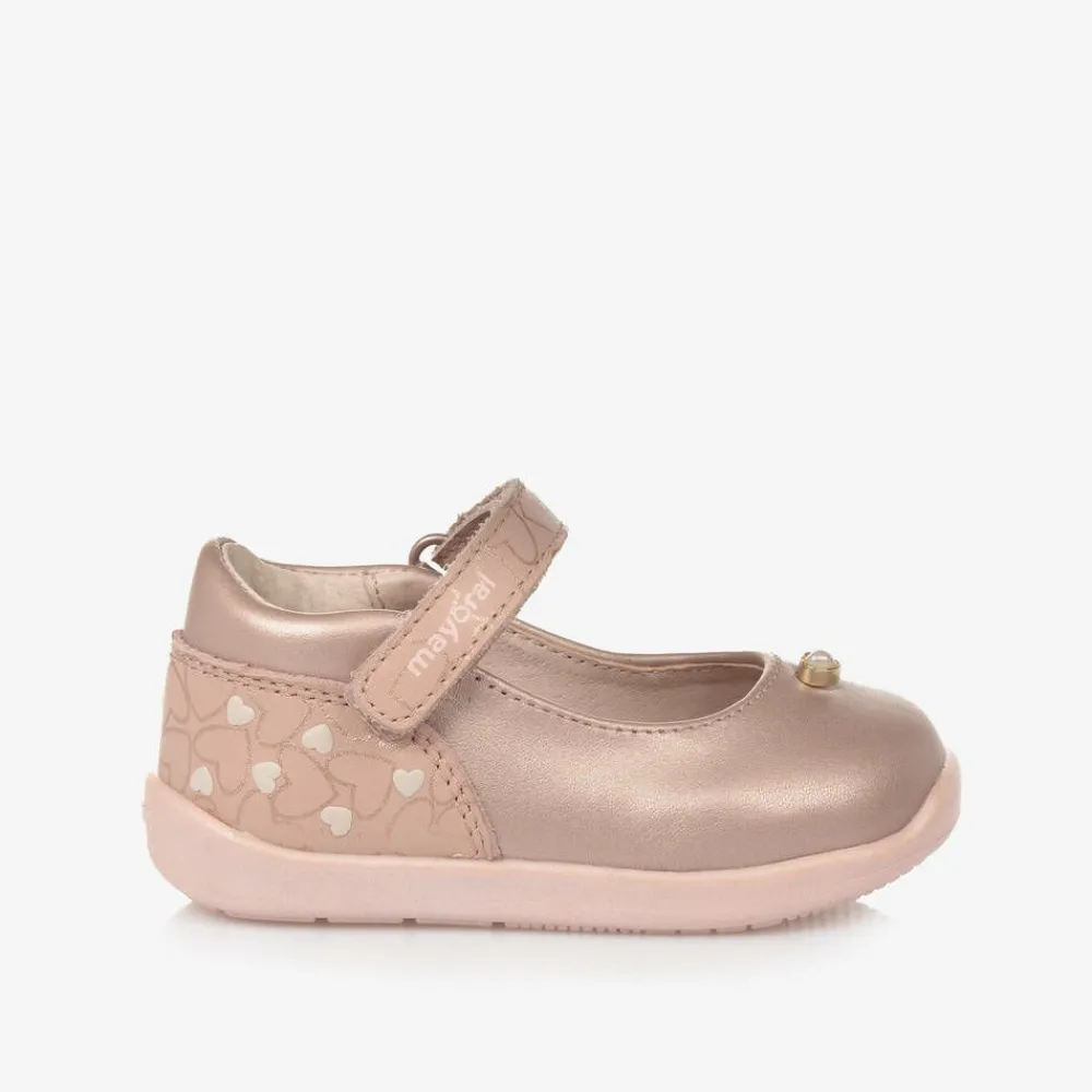 Mayoral First Walkers|First Walkers*Girls Pink Leather First Walker Shoes